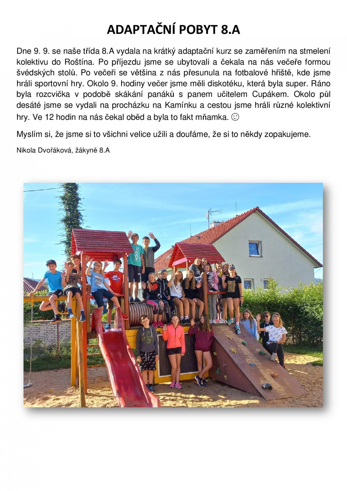 Adaptační pobyt 8.A